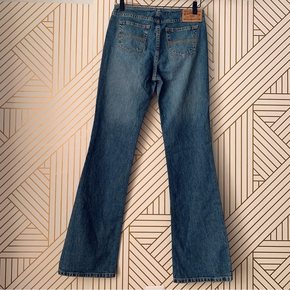 Express Vintage Low Rise exposed Button Fly Hipster Flare Jeans Y2K 2000s 3/4 - Picture 8 of 10